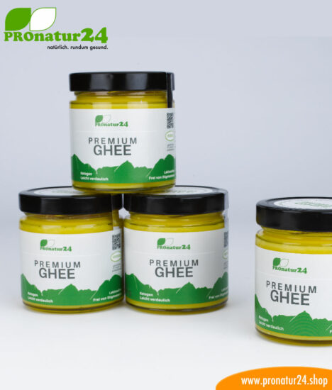 PREMIUM GHEE. Ayurvedic clarified butter made out of 100% hay milk (AT pasture grazing certified). Perfect for low-carb and ketogenic diets.
