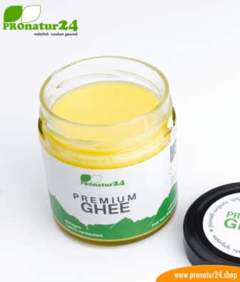 PREMIUM GHEE. Ayurvedic clarified butter made out of 100% hay milk (AT pasture grazing certified). Perfect for low-carb and ketogenic diets.
