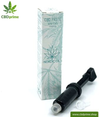 CBD PASTE cannabis plant with 40% CBD share. Without THC. Organic and vegan produced by Nordic Oil.