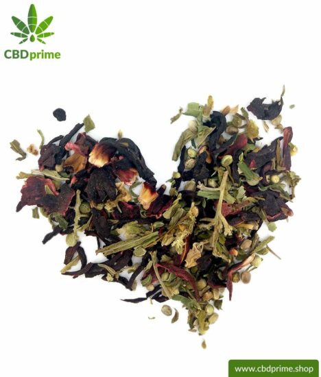 CBD hemp tea with hibiscus, 50 grams with 0.6% cannabidiol share